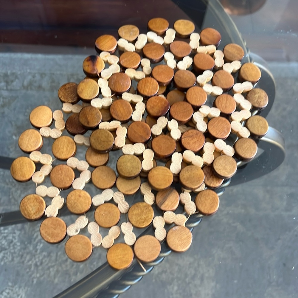 Two heat-resistant bamboo trivets